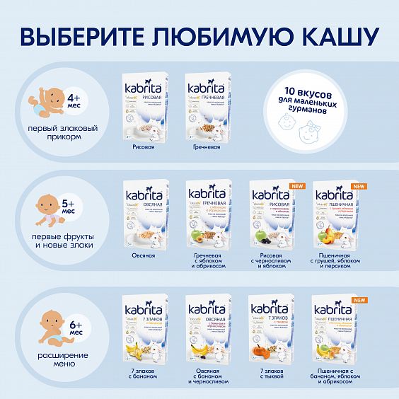 Kabrita<r></r> Пшеничная каша с бананом, яблоком и абрикосом