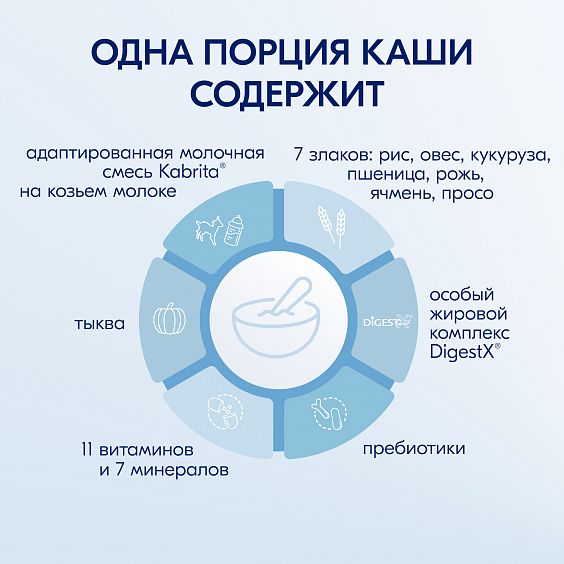 Kabrita<r></r> 7 злаков каша на козьем молочке<br /> с тыквой